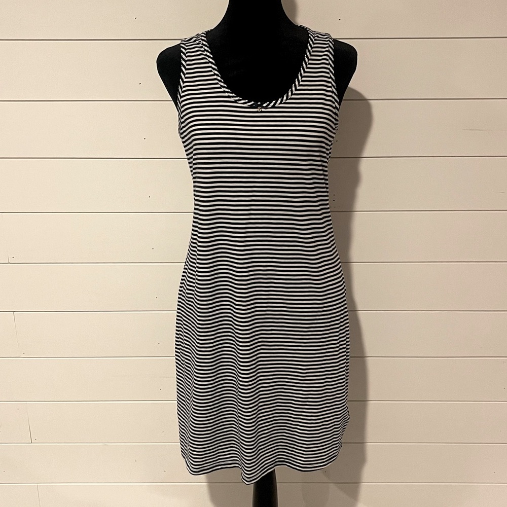 Women’s Nautica Tank Dress, Navy & White Stripes, Size M